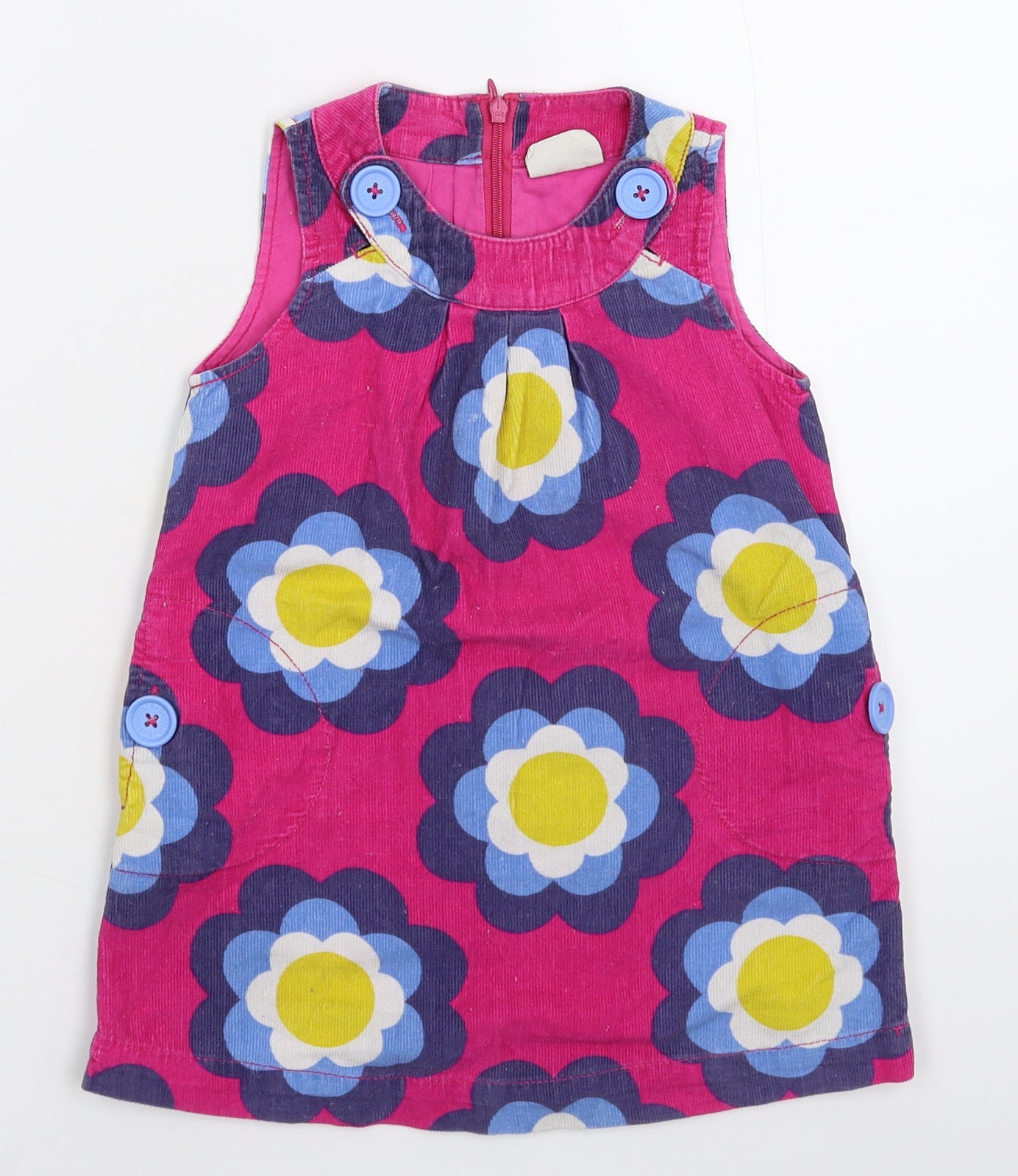 Boden Girls Pink Floral Corduroy Tank Dress  Size 2-3 Years