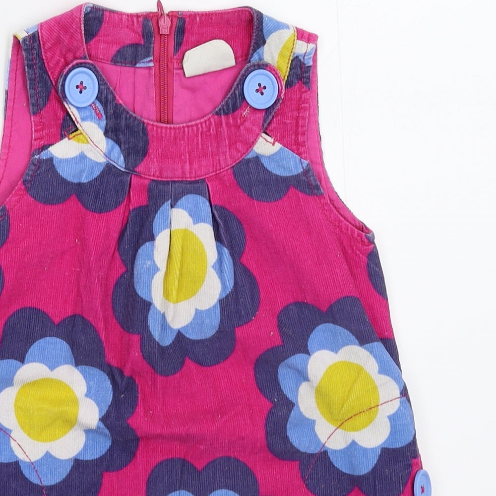 Boden Girls Pink Floral Corduroy Tank Dress  Size 2-3 Years