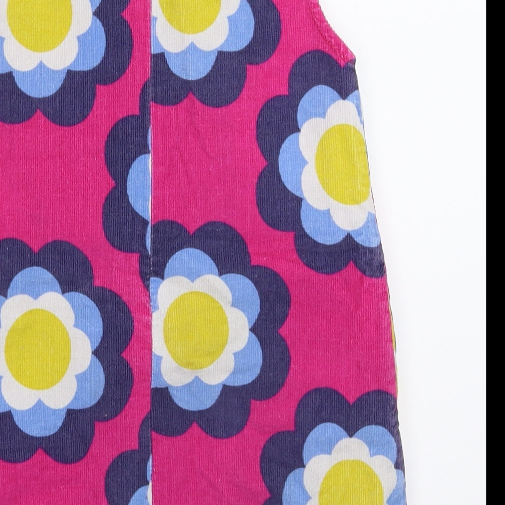 Boden Girls Pink Floral Corduroy Tank Dress  Size 2-3 Years