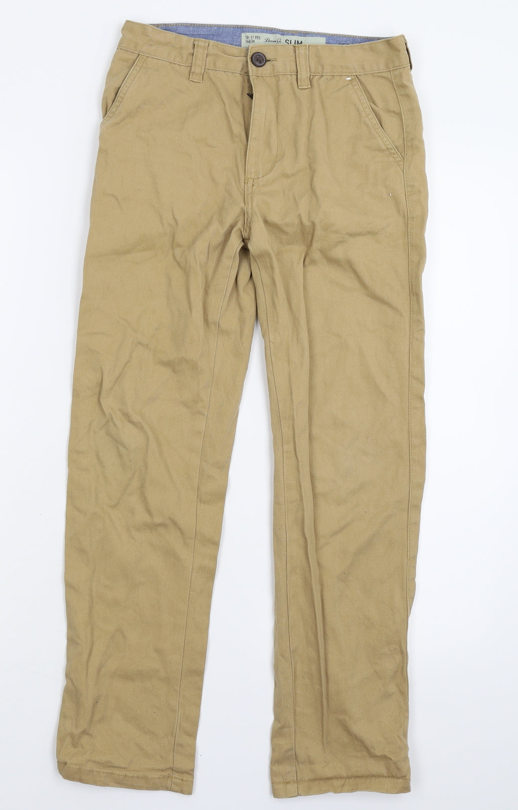Denim & Co. Boys Beige   Chino Trousers Size 10-11 Years
