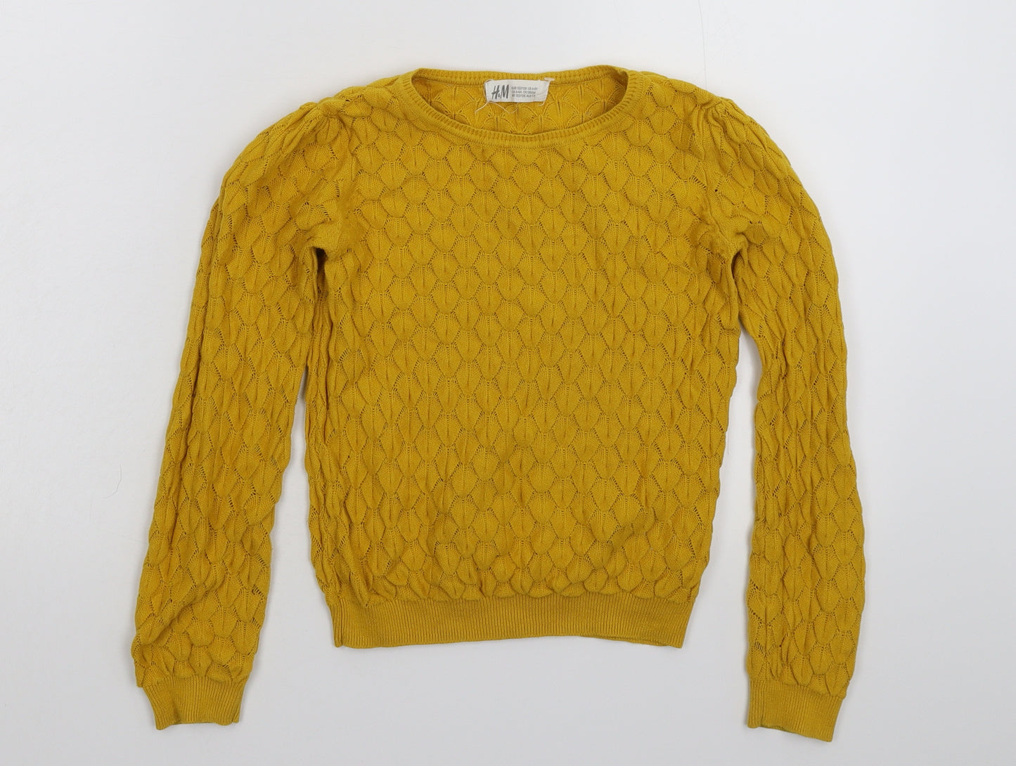 H&M Boys Yellow  Knit Pullover Jumper Size 7-8 Years