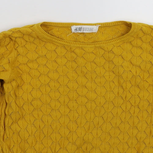 H&M Boys Yellow  Knit Pullover Jumper Size 7-8 Years