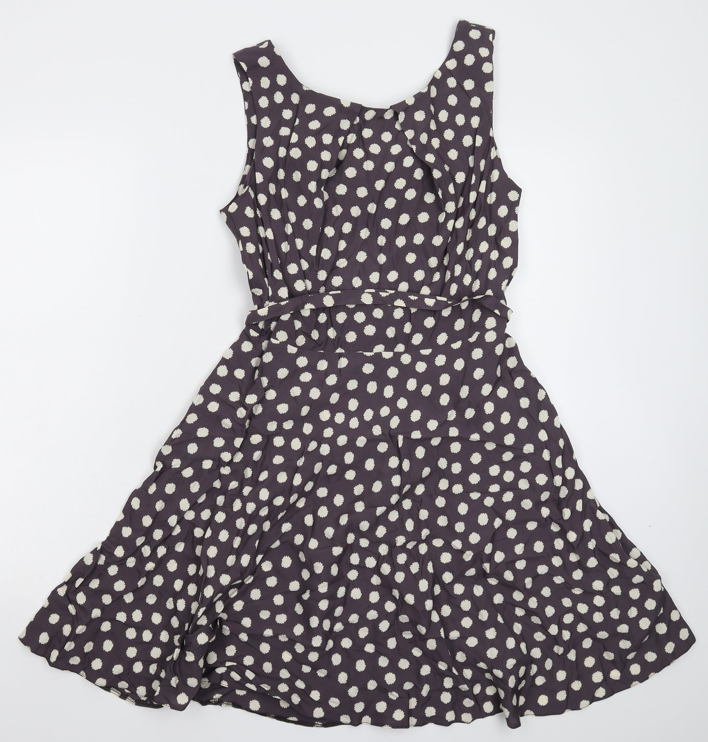 K&D Womens Grey Floral  Fit & Flare  Size 12