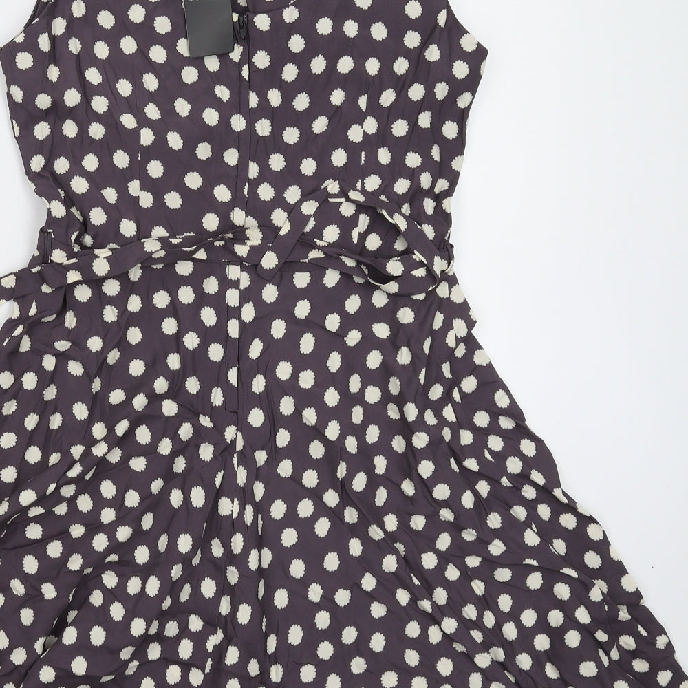K&D Womens Grey Floral  Fit & Flare  Size 12