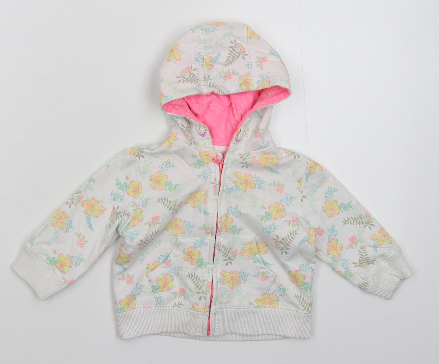 F&F Girls White Floral  Jacket  Size 6-9 Months