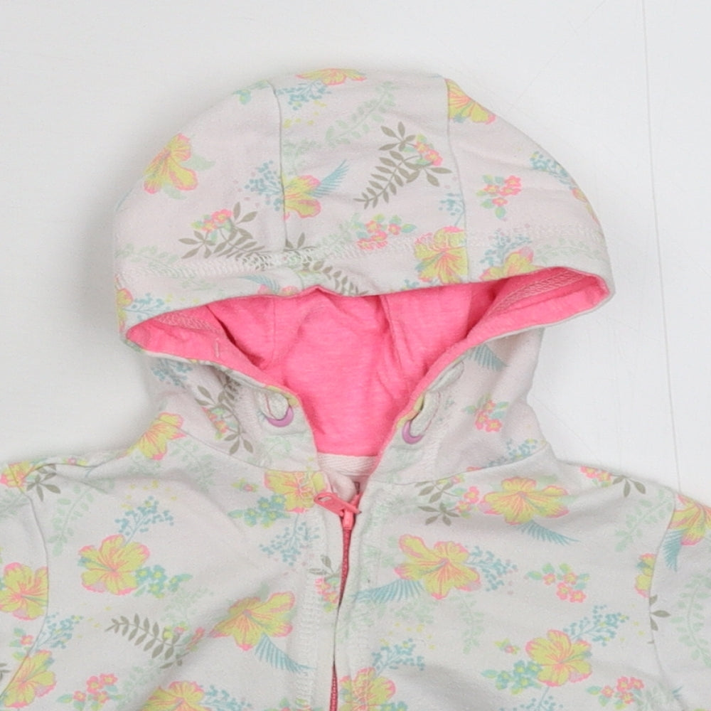 F&F Girls White Floral  Jacket  Size 6-9 Months