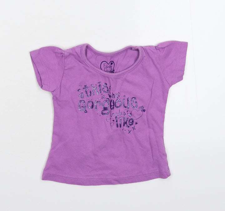 Earlydays Baby Purple Basic T-Shirt Size 9-12 Months