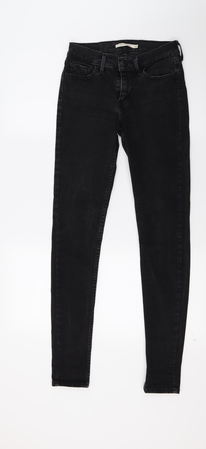 H&M Womens Black  Denim Skinny Jeans Size 27 in L28 in