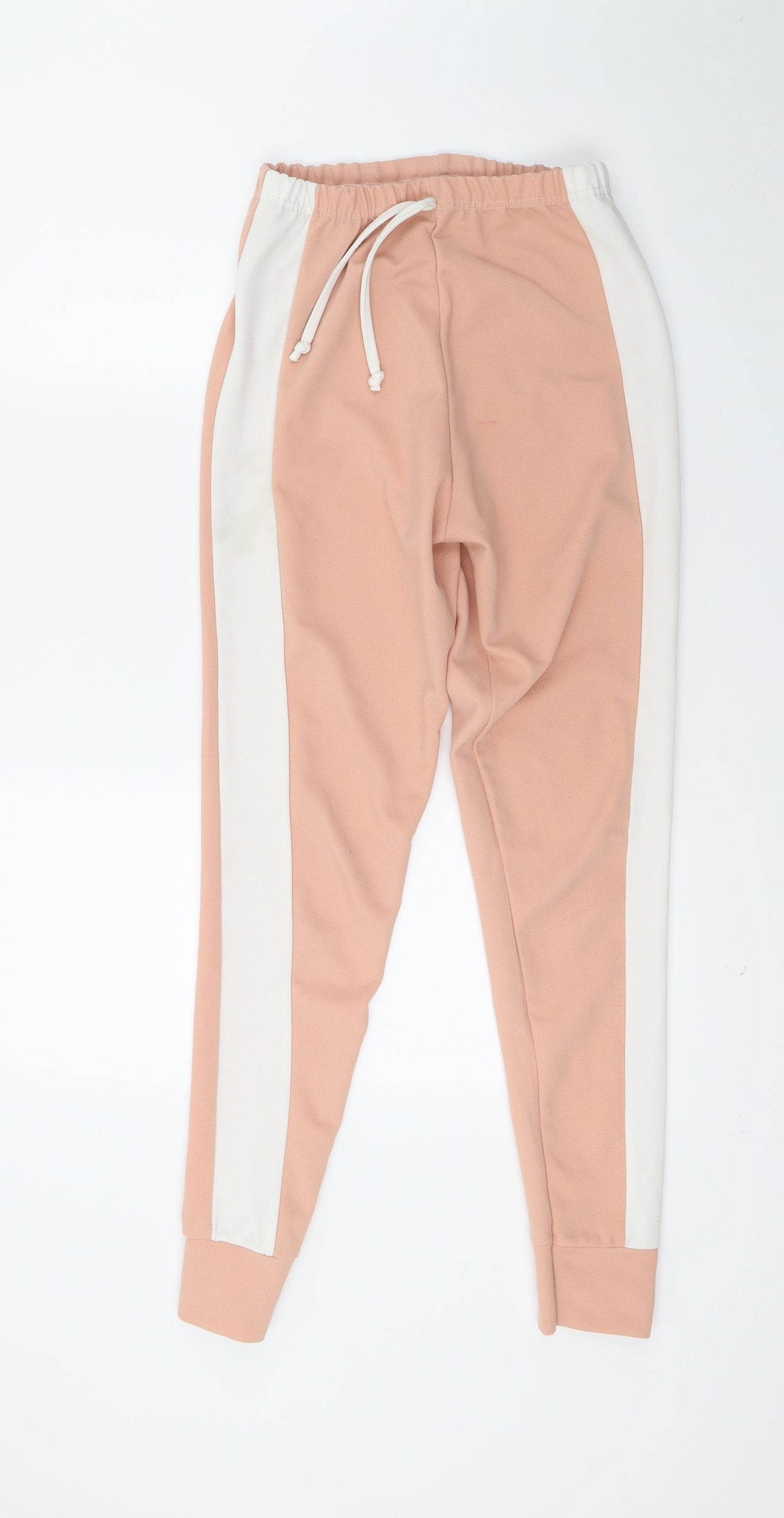 Preworn Womens Beige Striped  Jogger Trousers Size S L26 in