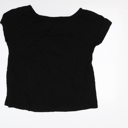 JustFab Womens Black  Jersey  T-Shirt Size S