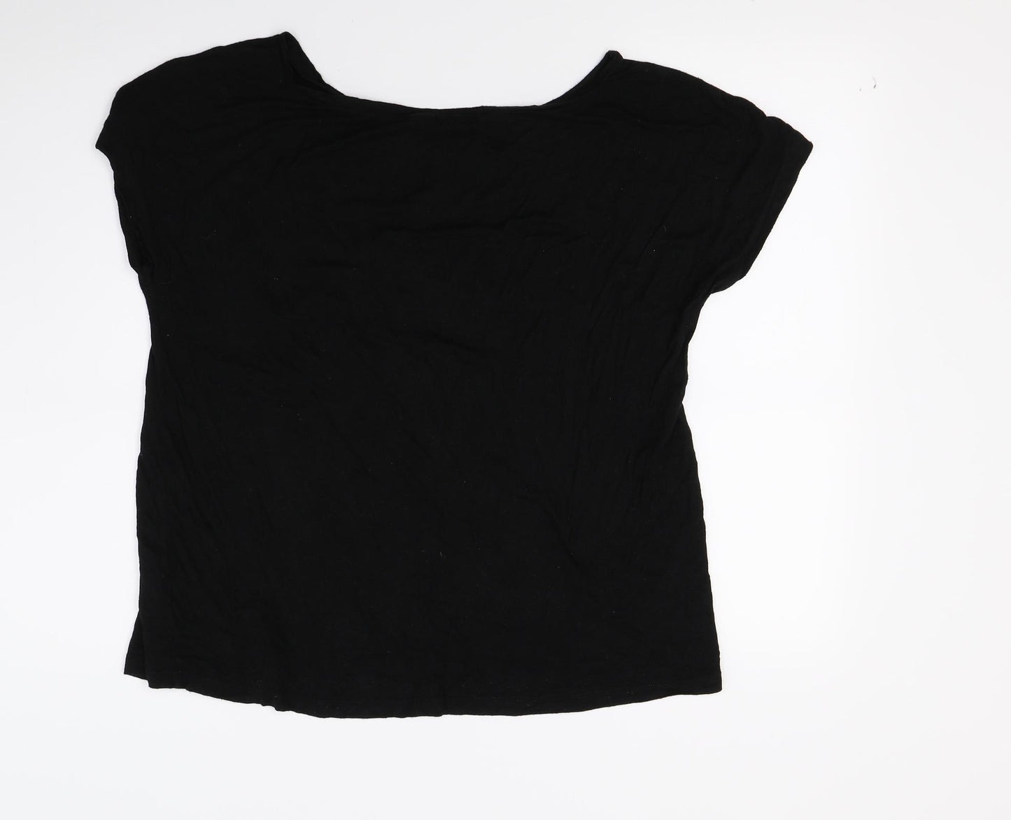 JustFab Womens Black  Jersey  T-Shirt Size S