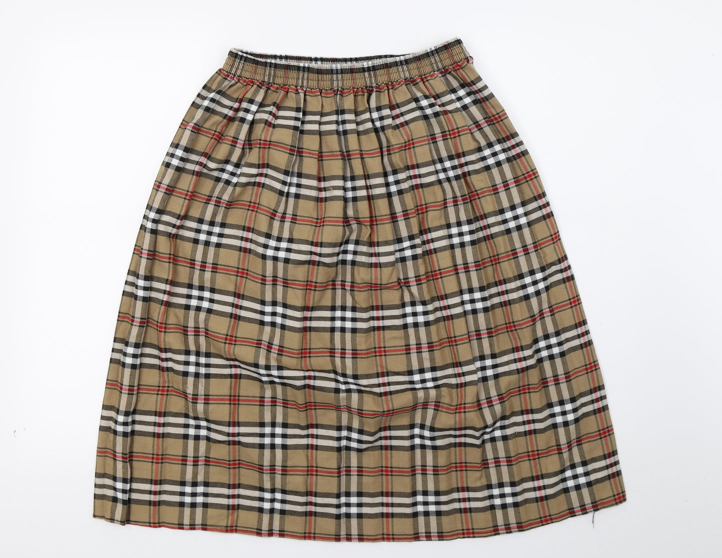 Preworn Womens Brown Check  Flare Skirt Size 29 in