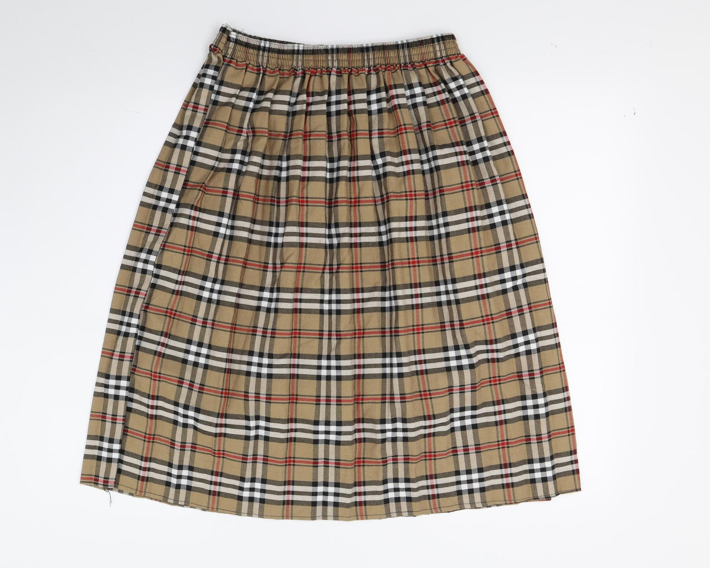 Preworn Womens Brown Check  Flare Skirt Size 29 in