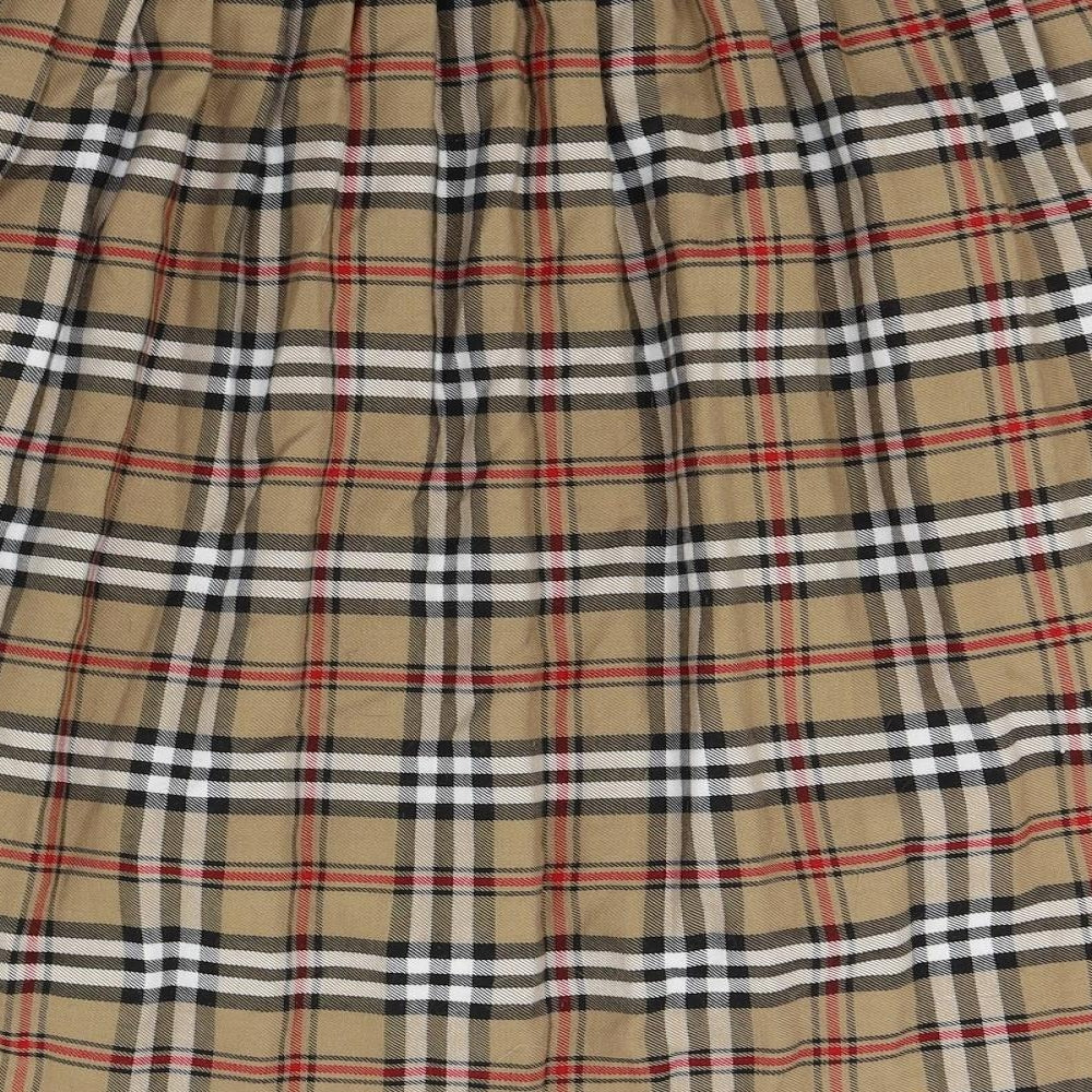 Preworn Womens Brown Check  Flare Skirt Size 29 in