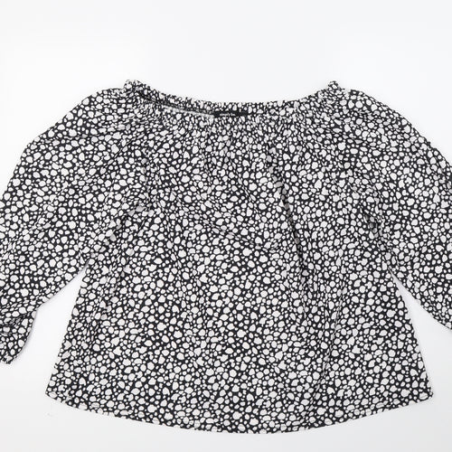 Simply Be Womens Black Animal Print  Basic Blouse Size 12