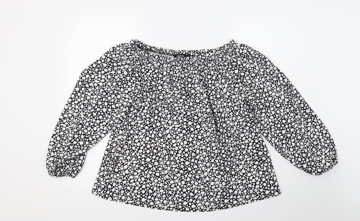 Simply Be Womens Black Animal Print  Basic Blouse Size 12