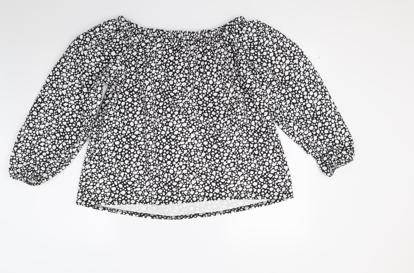 Simply Be Womens Black Animal Print  Basic Blouse Size 12