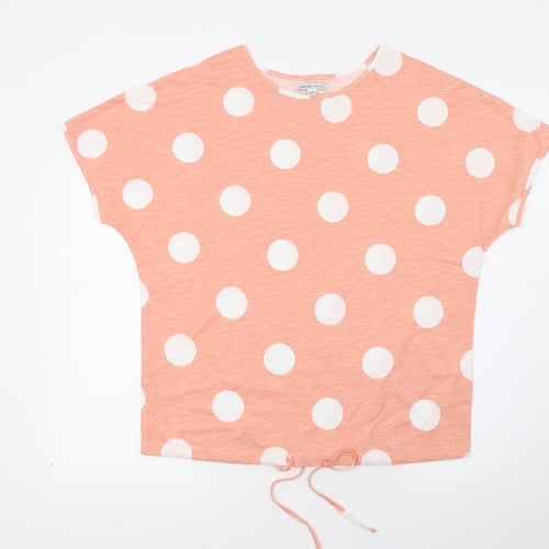 Capsule Womens Orange Polka Dot  Basic T-Shirt Size 10  - Drawstring Bottom