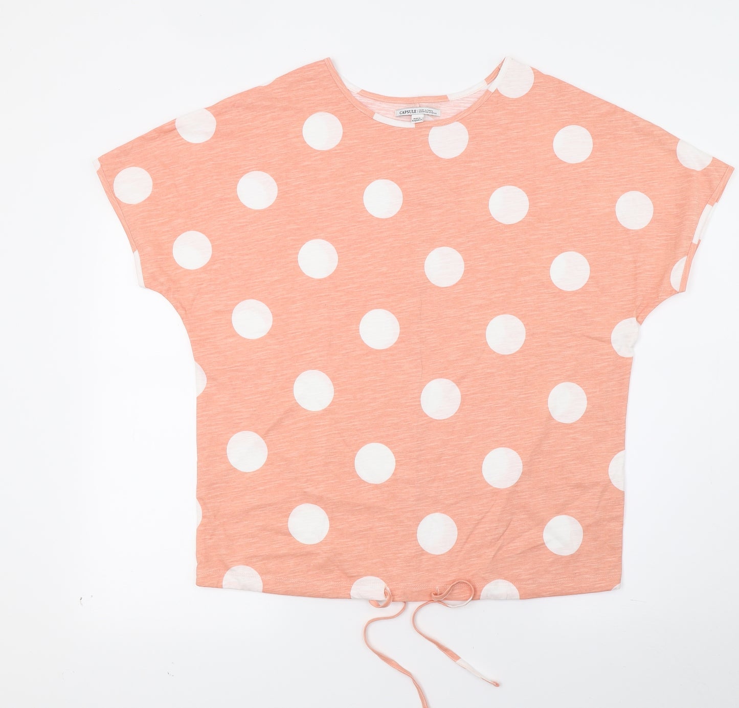Capsule Womens Orange Polka Dot  Basic T-Shirt Size 10  - Drawstring Bottom