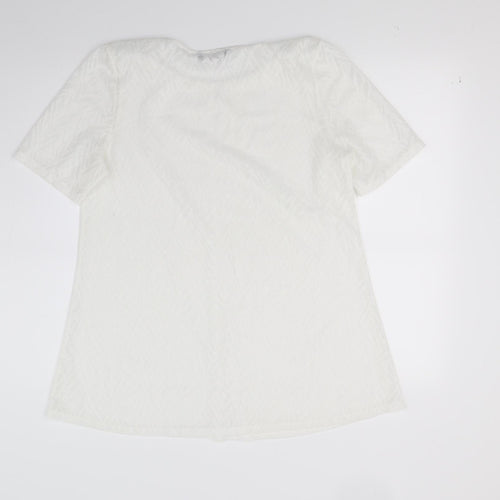Ruifine Womens White   Tunic T-Shirt Size M