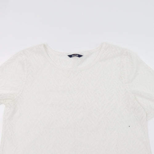 Ruifine Womens White   Tunic T-Shirt Size M