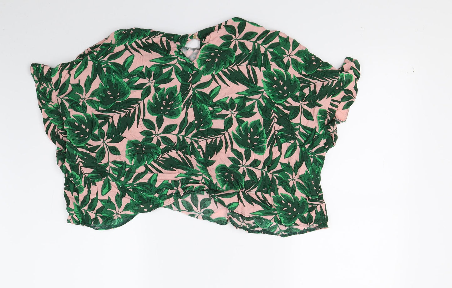 George Womens Green Floral  Cropped Blouse Size 22