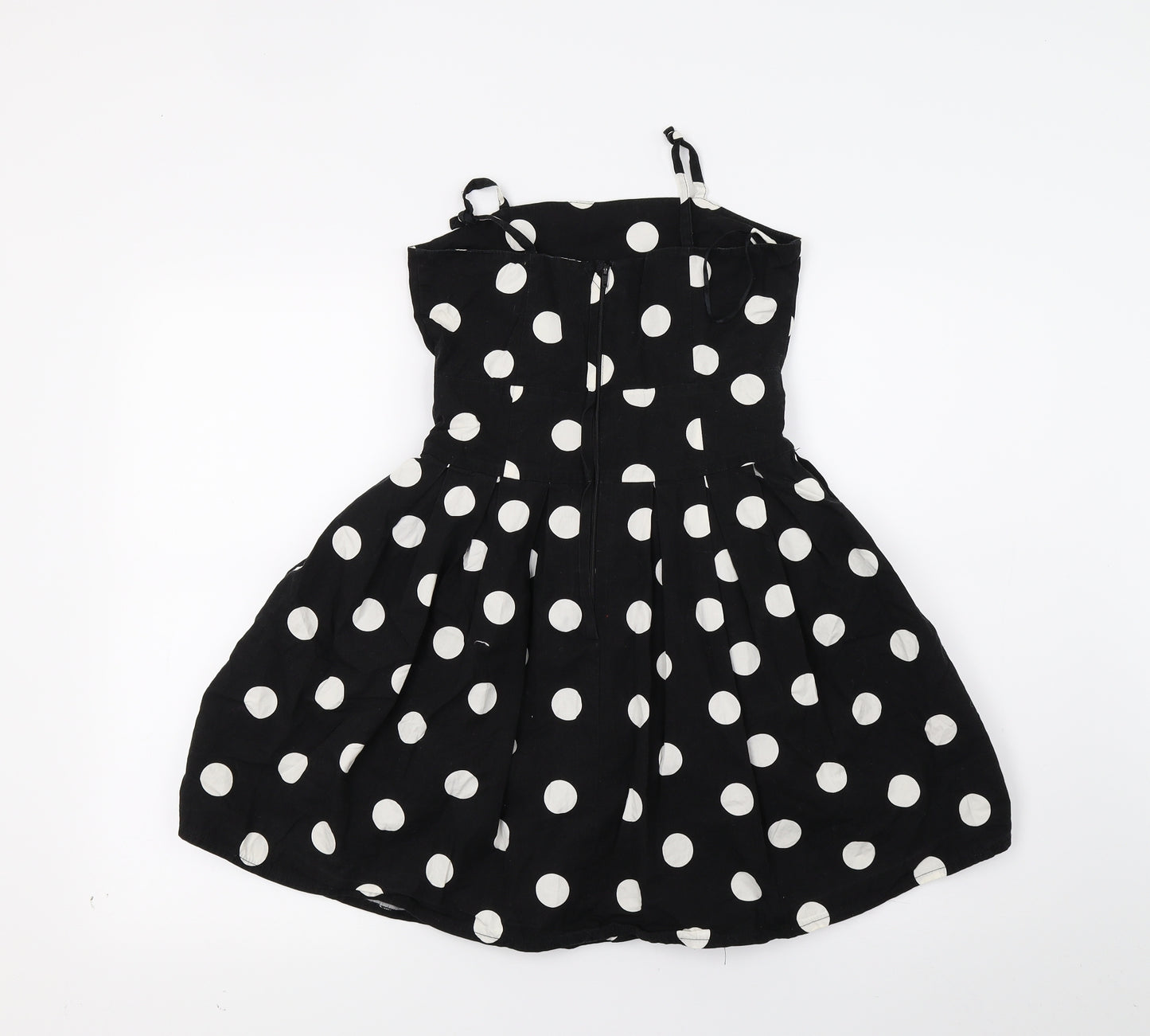Kylie Girls Black Polka Dot  Fit & Flare  Size 11-12 Years