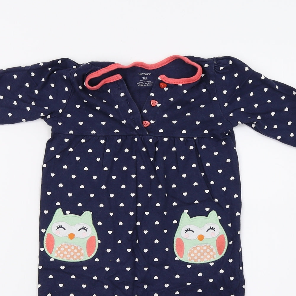 Carters Baby Blue   Babygrow One-Piece Size 18 Months  - Heart print