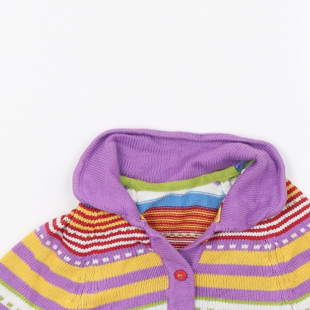 Marks and Spencer Girls Multicoloured Striped Knit Jacket Poncho Size 2 Years