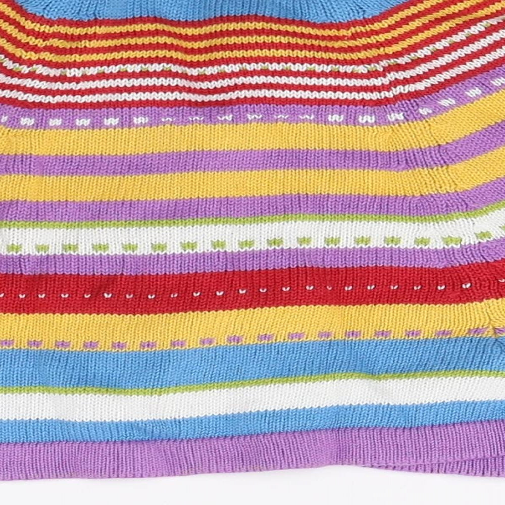Marks and Spencer Girls Multicoloured Striped Knit Jacket Poncho Size 2 Years