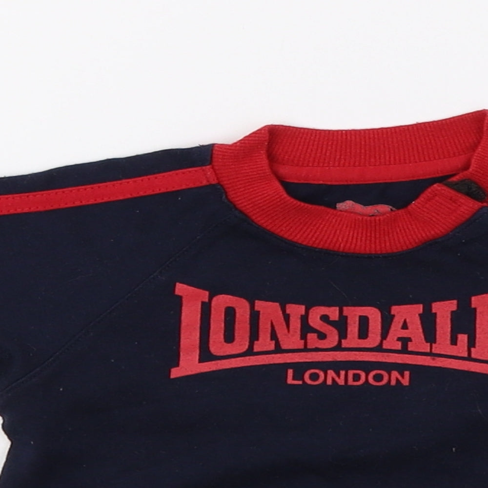 Lonsdale Boys Blue   Basic T-Shirt Size 3-6 Months