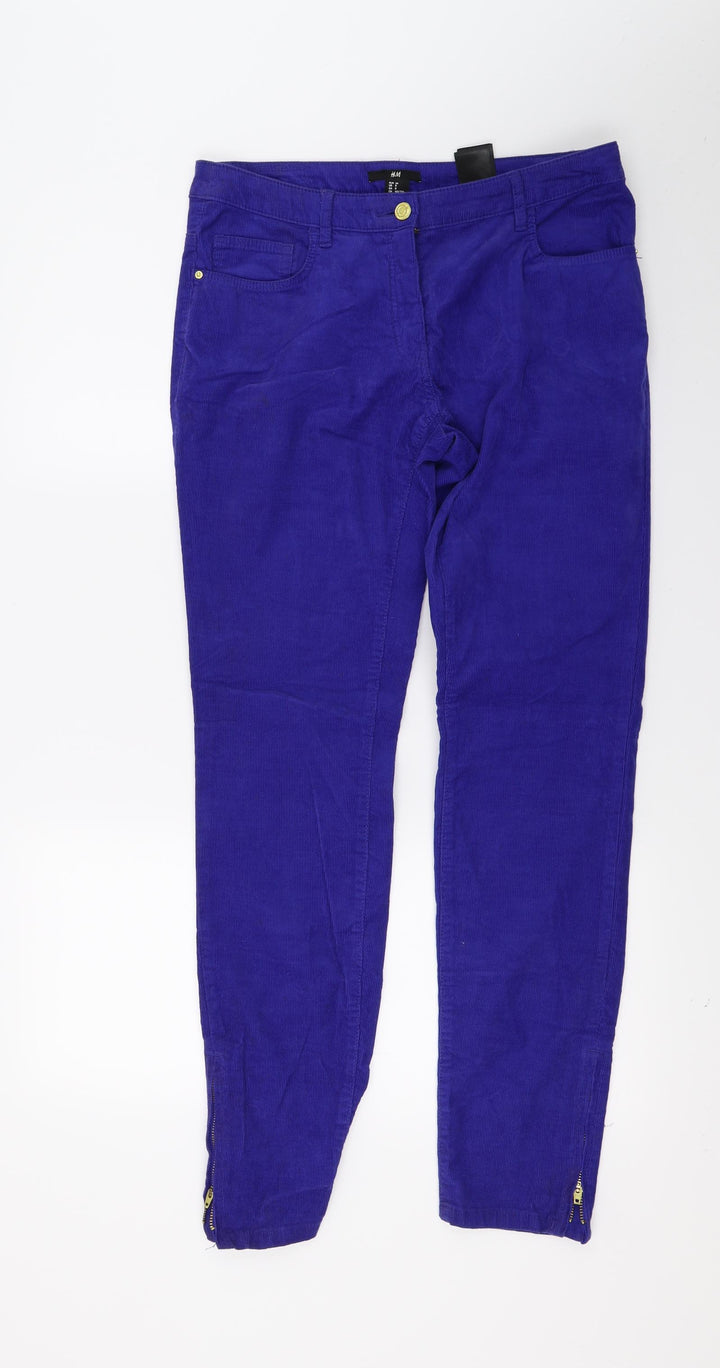 H&M Womens Blue  Corduroy Skinny Jeans Size 10 L27 in