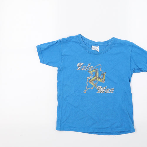 Gilden Boys Blue   Basic T-Shirt Size XS  - Isle of Man