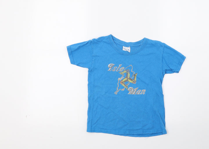 Gilden Boys Blue Basic T-Shirt Size XS - Isle of Man