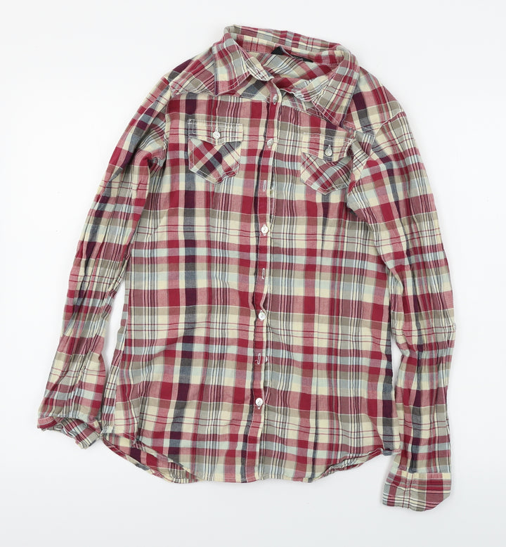 Dorothy Perkins Womens Red Check Basic Button-Up Size 10