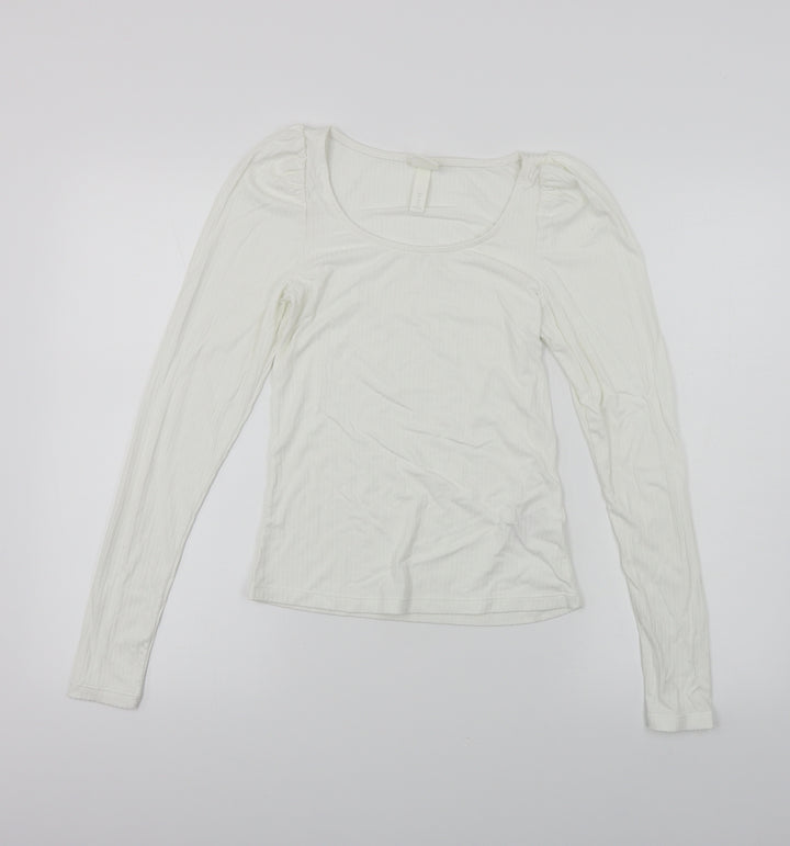 H&M  Womens White   Pullover Jumper Size XS
