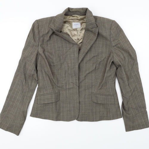 Oasis  Womens Beige Striped  Jacket Blazer Size 14