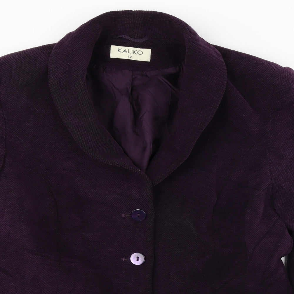Kaliko  Womens Purple   Jacket Coat Size 12