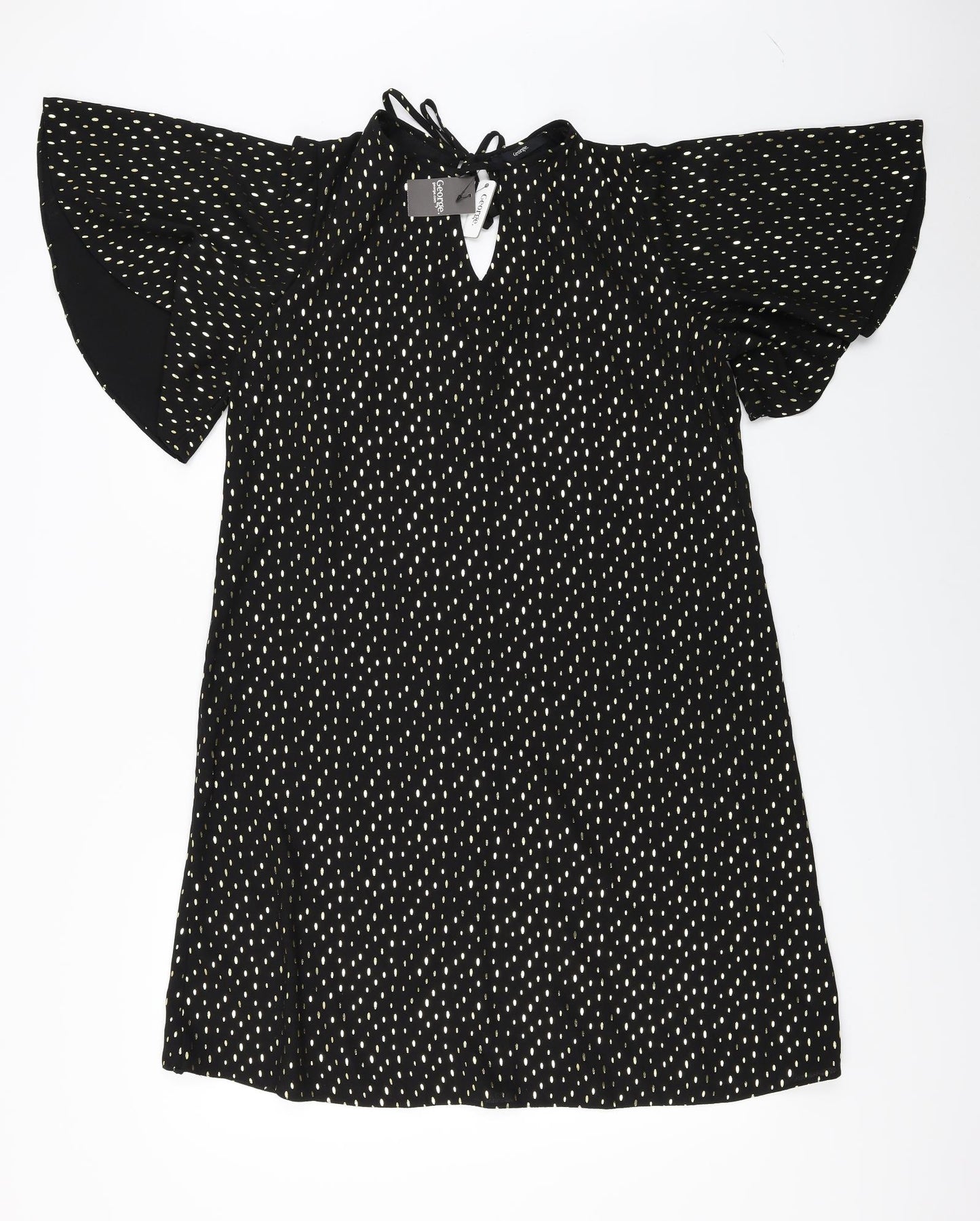 George  Womens Black Polka Dot  A-Line  Size 14