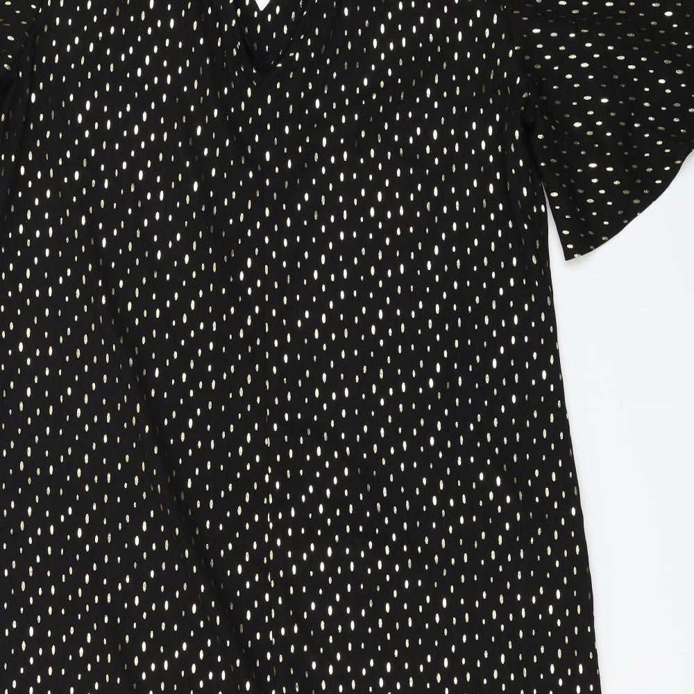 George  Womens Black Polka Dot  A-Line  Size 14