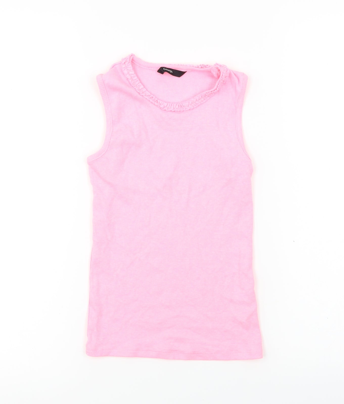 George Girls Pink   Basic T-Shirt Size 7-8 Years