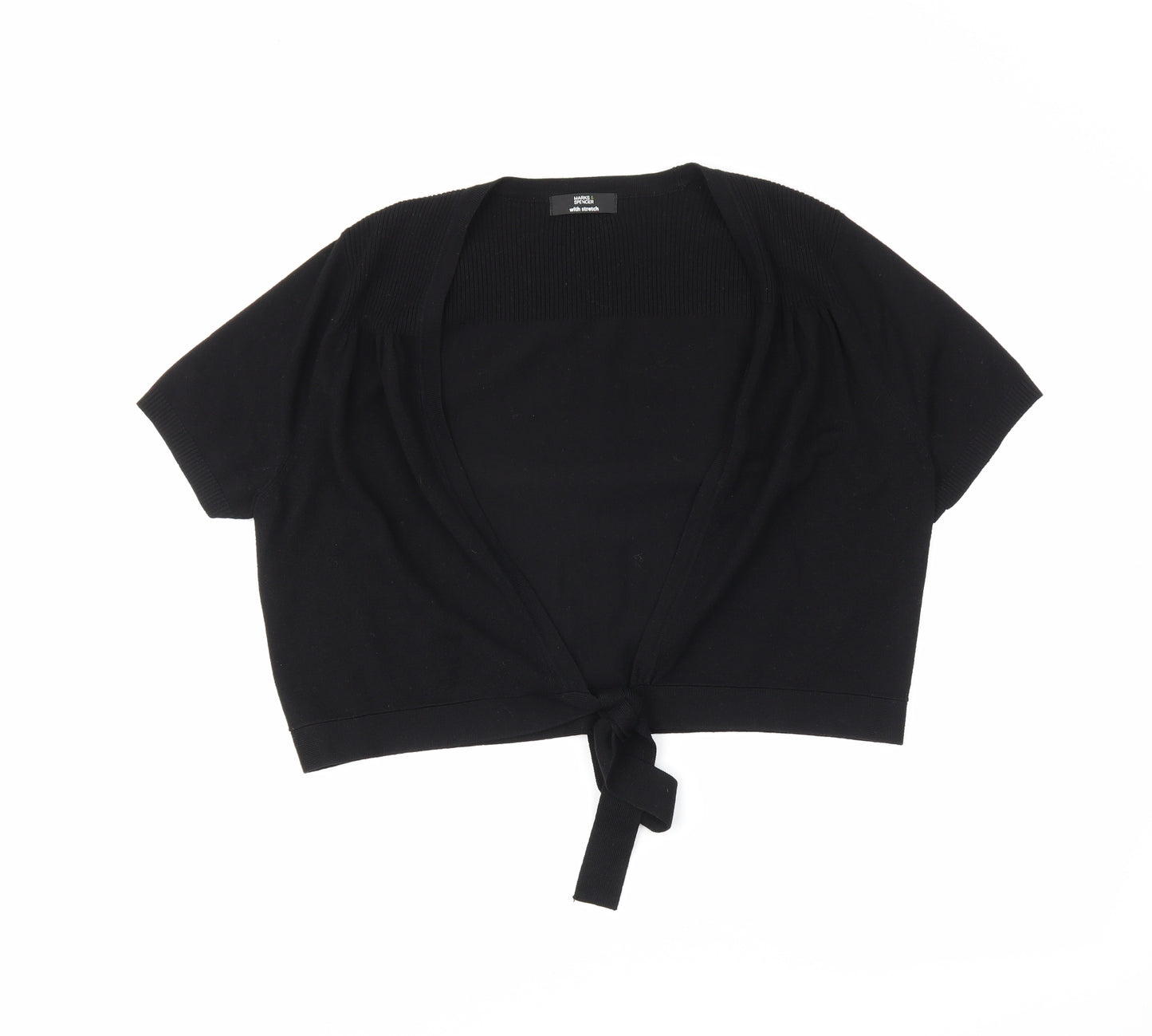 M&S Womens Black   Shrug Jumper Size 18  - cropped