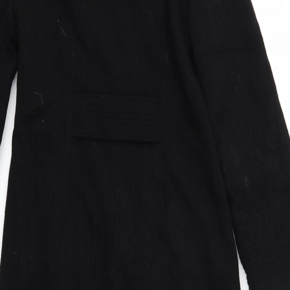 Laura Ashley Womens Black   Pea Coat Coat Size 10