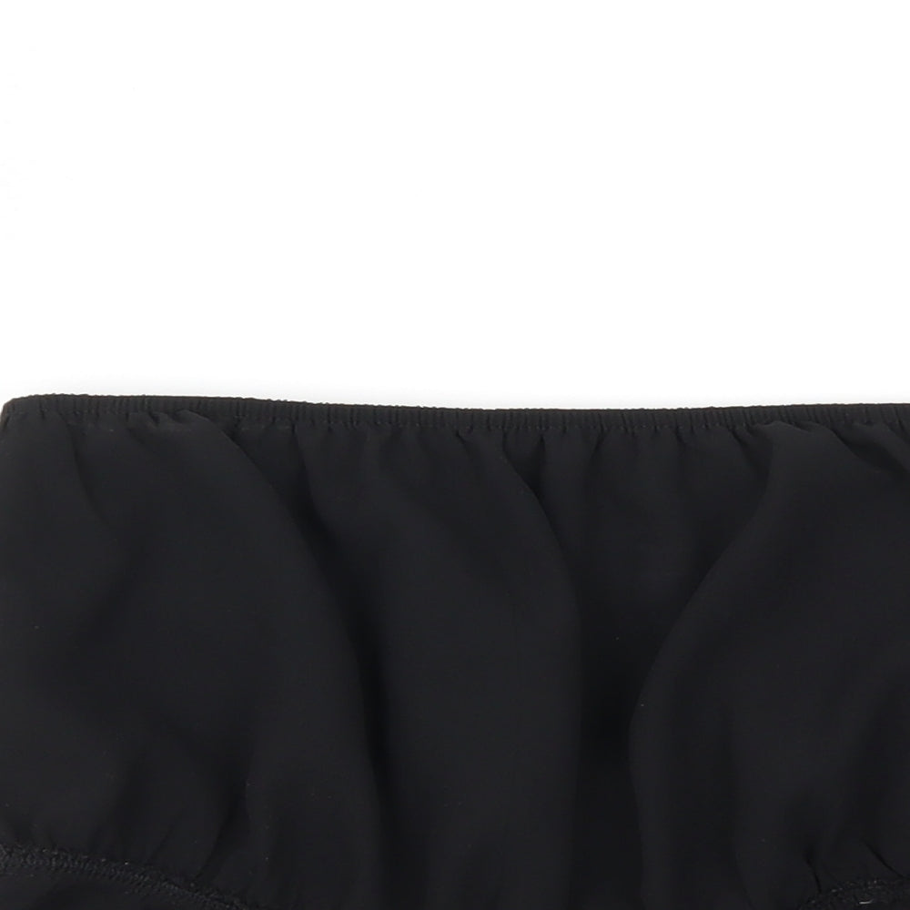 PRETTYLITTLETHING Womens Black   Cropped Blouse Size 10