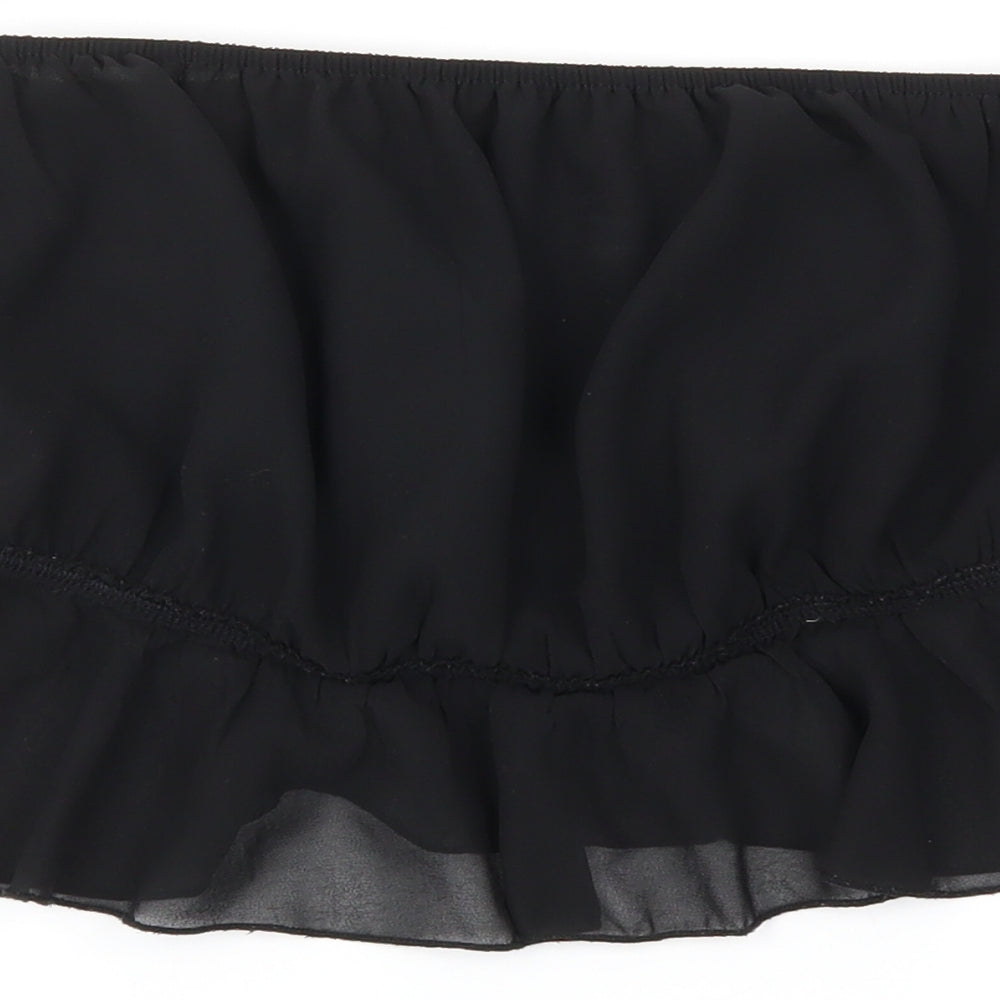 PRETTYLITTLETHING Womens Black   Cropped Blouse Size 10