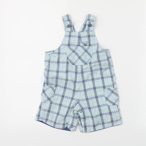 George Boys Blue Plaid  Dungaree One-Piece Size 3-6 Months