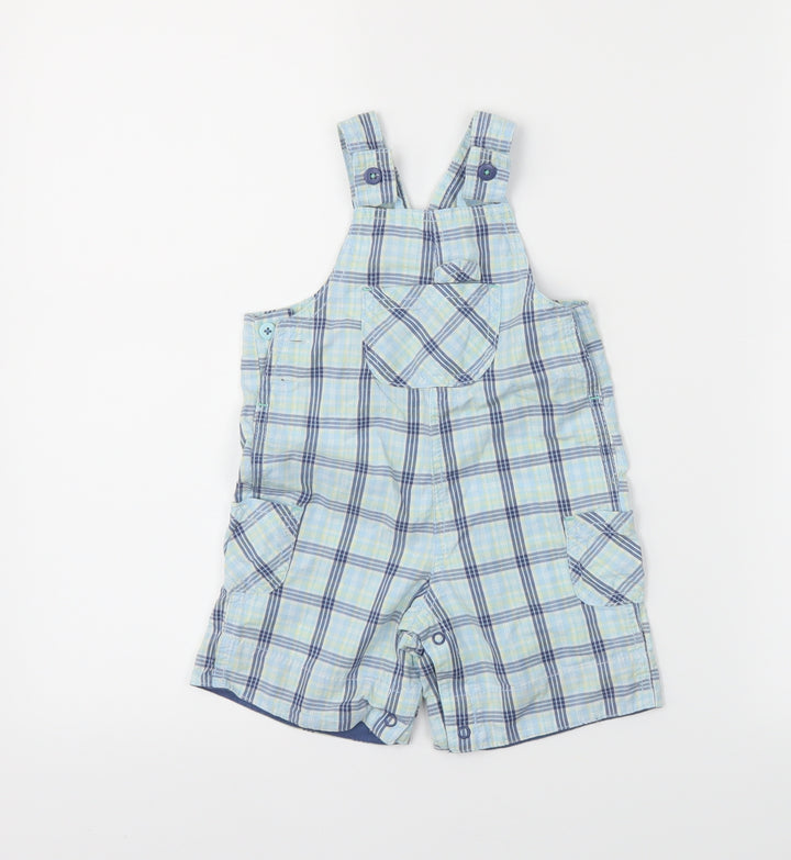 George Boys Blue Plaid Dungaree One-Piece Size 3-6 Months