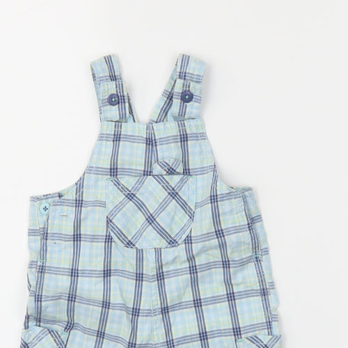 George Boys Blue Plaid  Dungaree One-Piece Size 3-6 Months