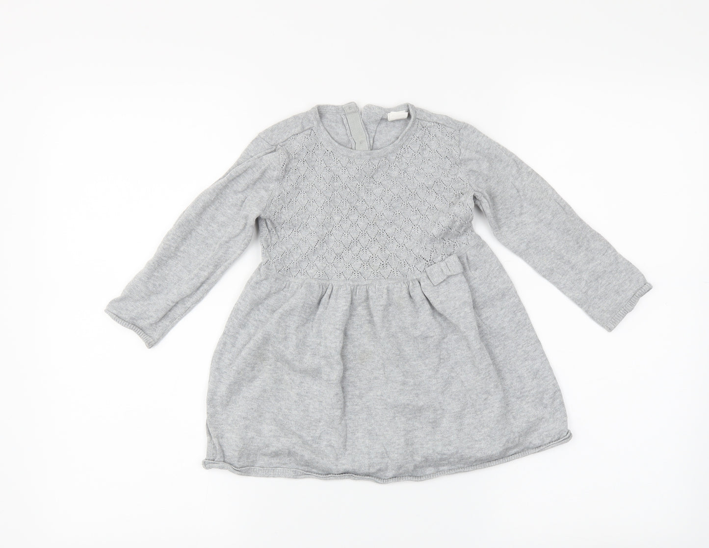 H&M Girls Grey   Jumper Dress  Size 18 Months