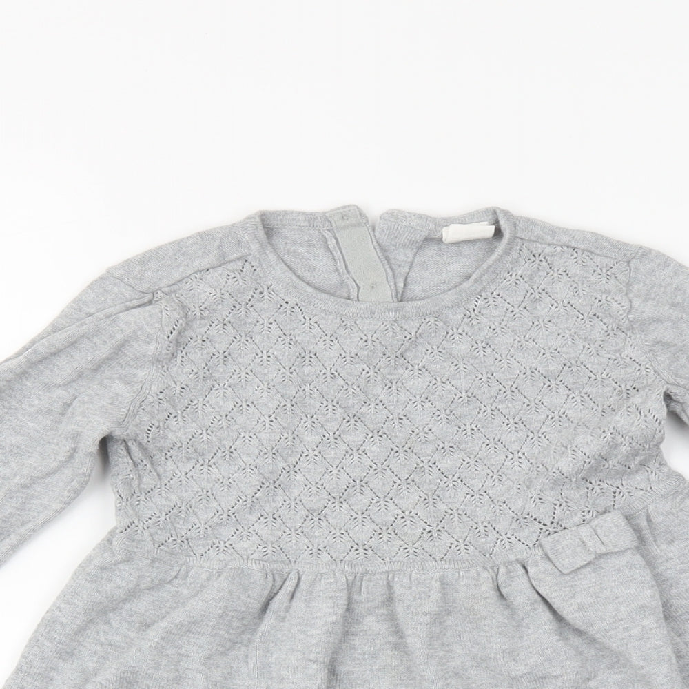 H&M Girls Grey   Jumper Dress  Size 18 Months